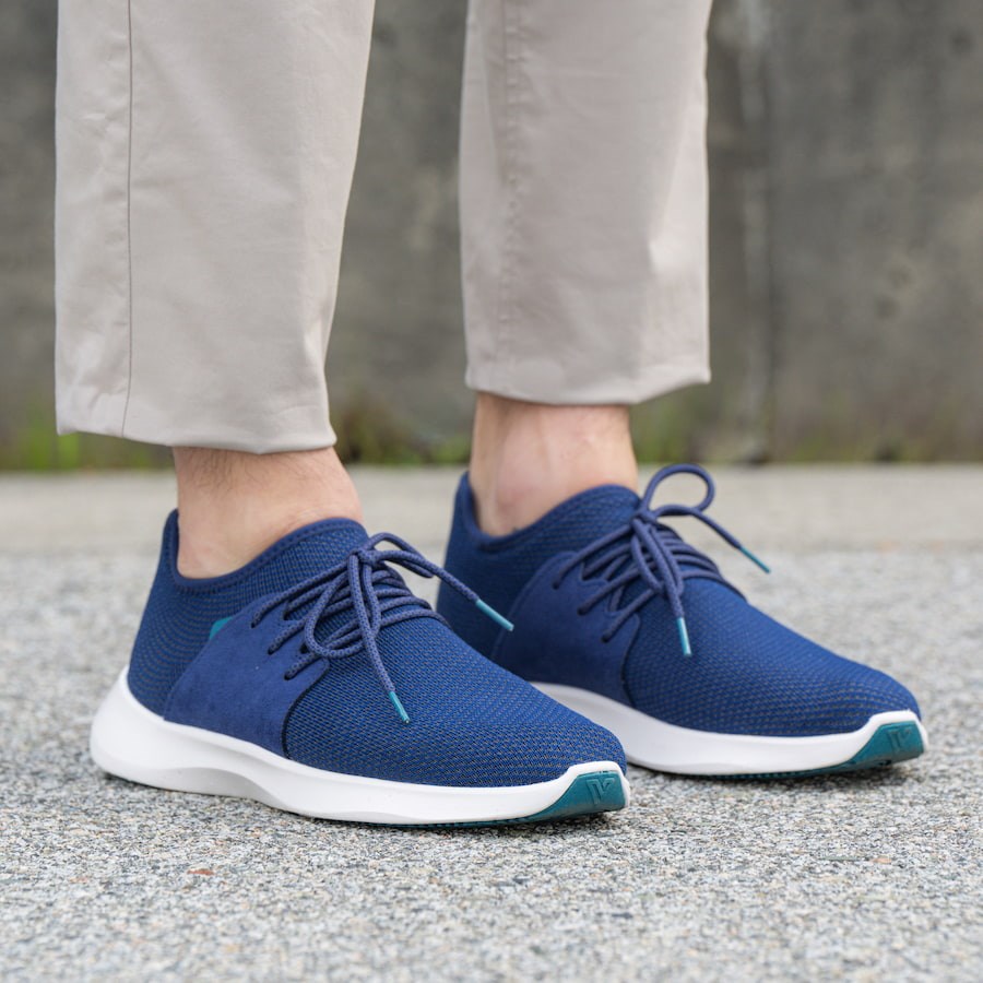 Blue Men's Vessi Everyday Classic Sneakers | 18975NLYG