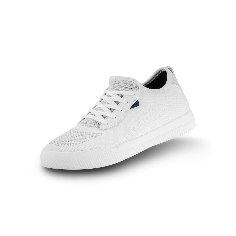 White Women\'s Vessi Weekend Sneakers | 73964BVEP