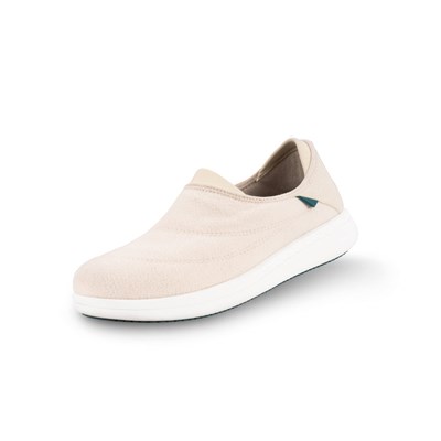 Beige Women's Vessi Sunday Slippers | 03842THFY